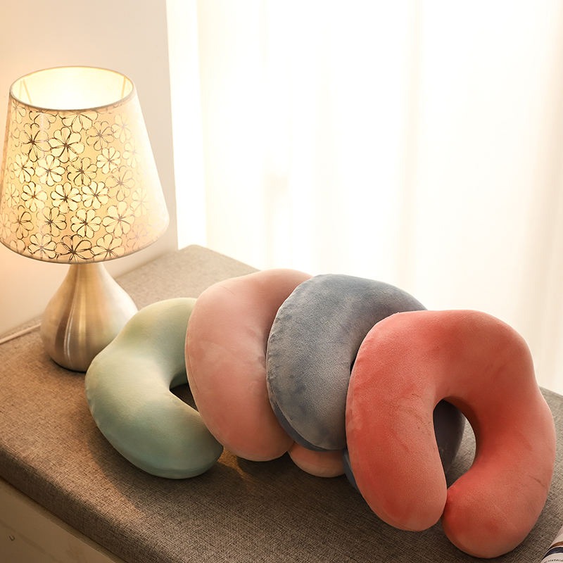 High Back Memory Foam Travel Neck Pillow - Color: Multi Color