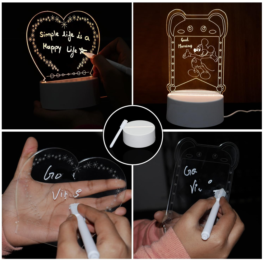 3d Creative Visualization Acrylic Light Table Lamp - Color: White