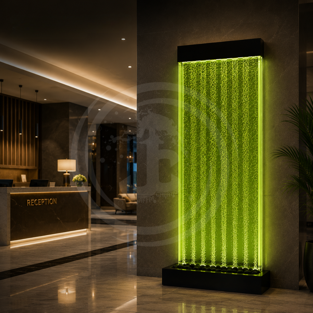Bubble Wall Panels - Acrylic Glass Design | Multicolored Led Lighting, Non-music Fountain, Bespoke Color Options