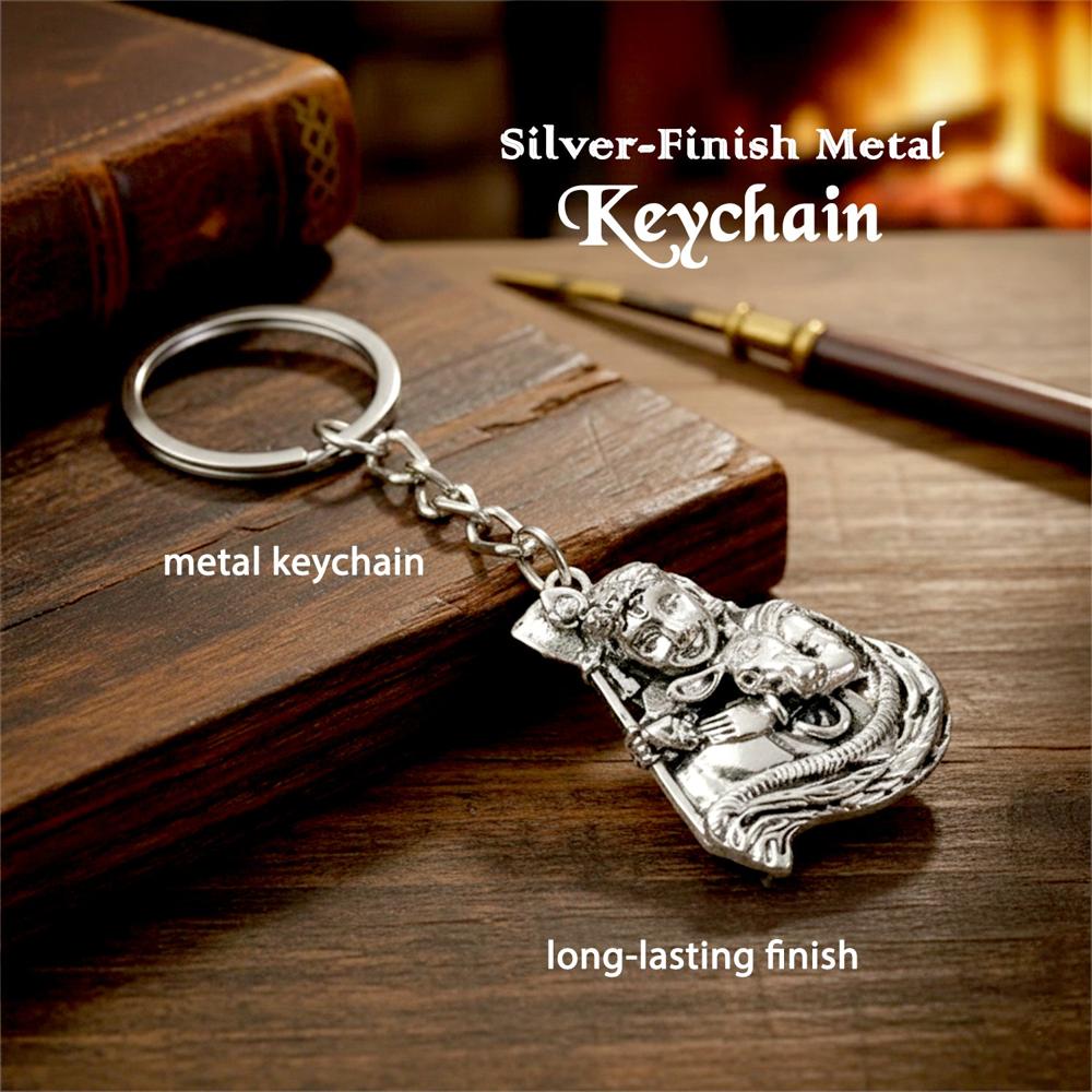 Premium Silver-Finish Metal Keychain (1 Pc) - Color: Car & Motorbike
