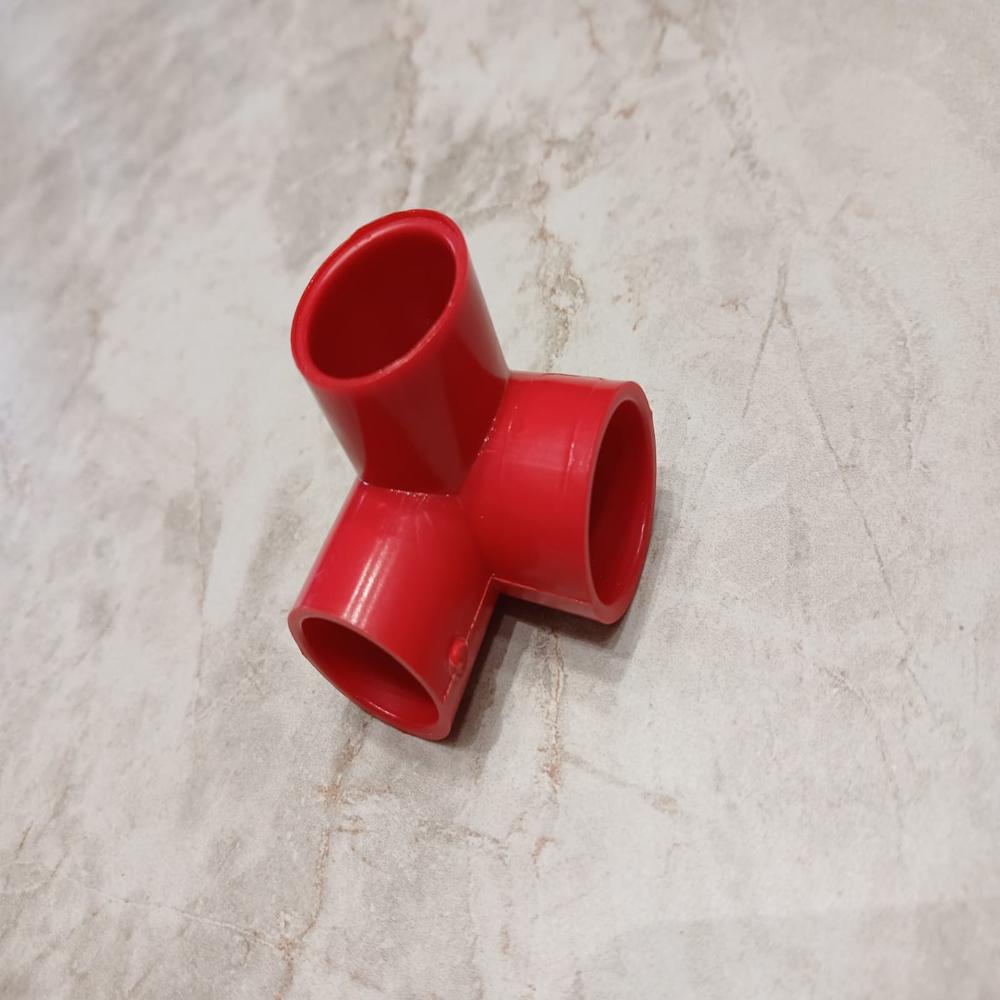 Upvc 3 Way Elbow (Red) 1/2'' Inch - Color: Red