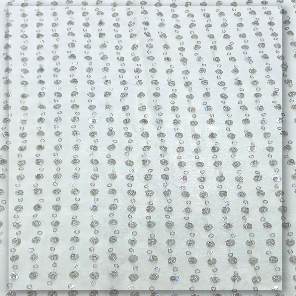 Luxury Beaded Stripe Sequin Organza Fabric Exporter | FabricDiary