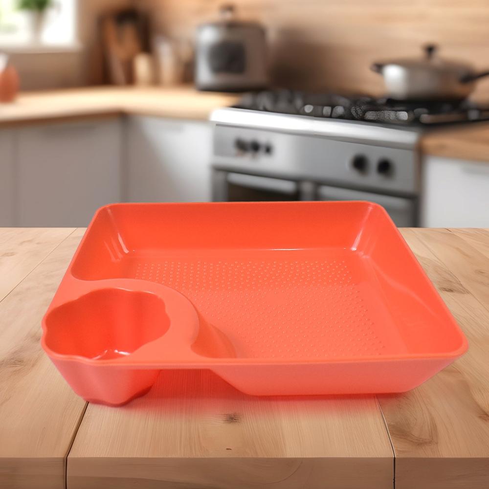 Plastic Plates With Dipping Saucer & Round Dip Part (1 Pc / 18x16 Cm / 1 Pc) - Application: As Per Product Requirement
