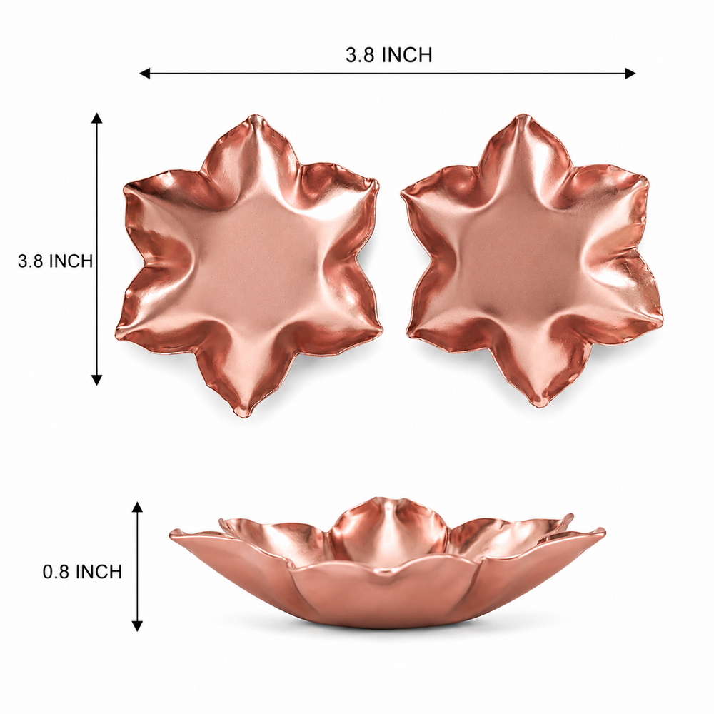 Elegant Floral Shaped Metal Decorative Bowl