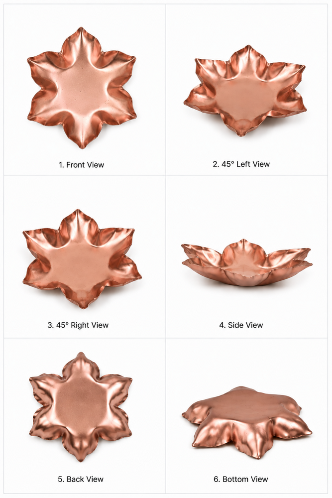 Elegant Floral Shaped Metal Decorative Bowl