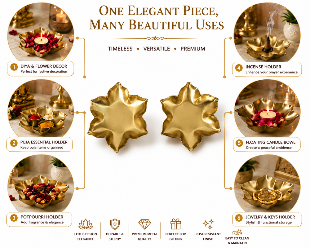 Metal Elegant Floral Shaped Metal Decorative tealight