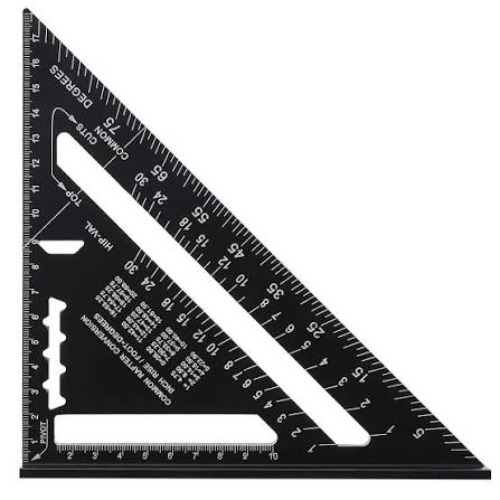 7 Inch Triangle Ruler - Color: Black