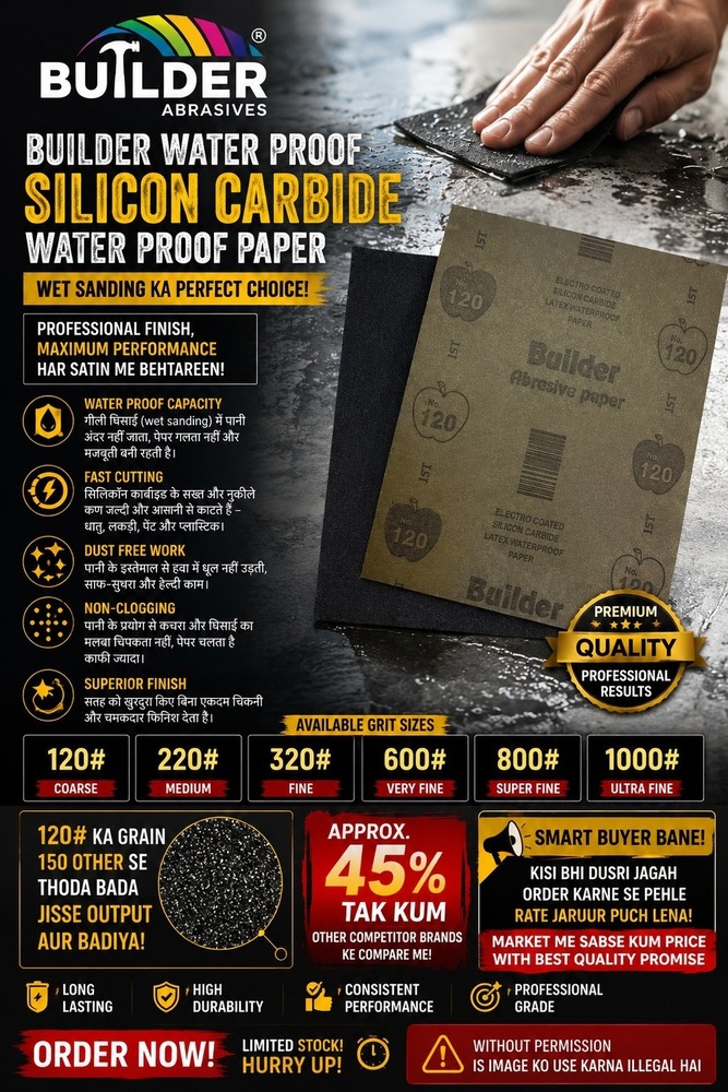 Builder Waterproof Silicon Carbide Abrasive Paper