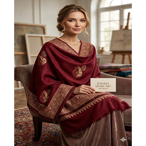 411 Kashmiri Style Embroidered Shawl