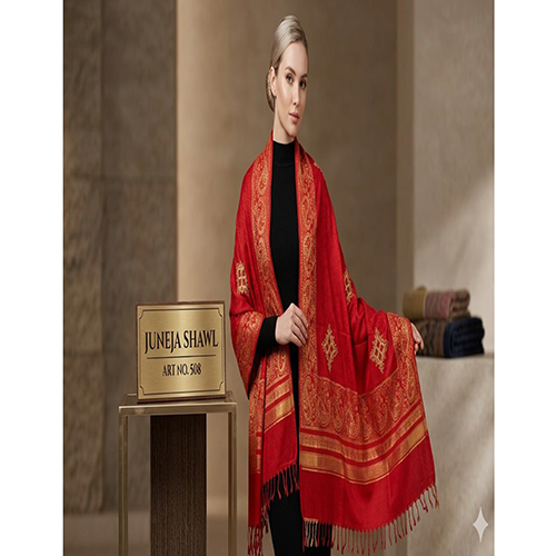 508 Ladies Intricate Gold Toned Ethnic Motif Shawl