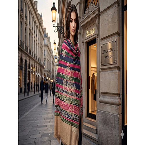 218 Ladies Multi Colored Striped Shawl