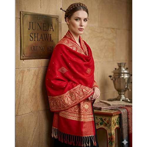 629 Ladies Vibrant Red Traditional Stole