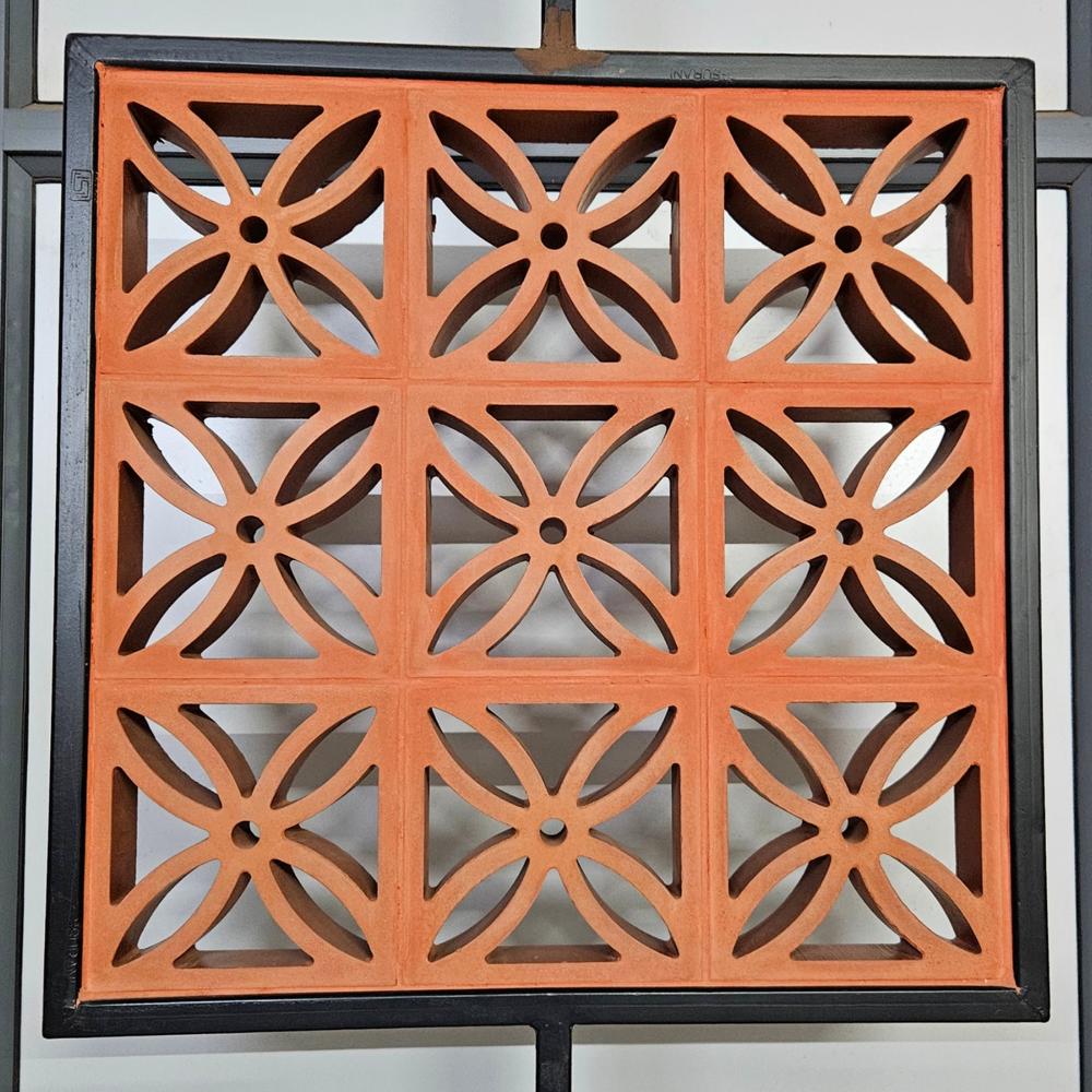 Terracotta amber jali breze block