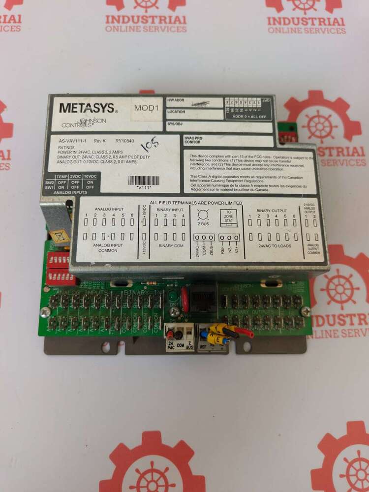 Johnson Controls AS-VAV111-1 Metasys Digital Variable Air Volume (VAV) Controller