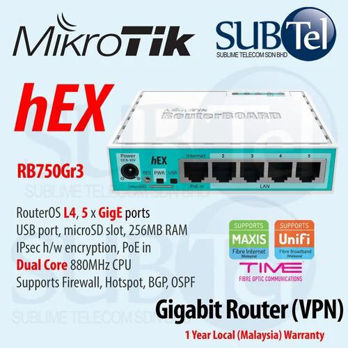 Mikrotik Hex Rb750gr3  Router