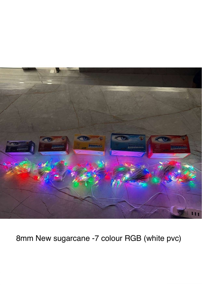 8mm Sugarcane Shape 7 Colour LED String Light