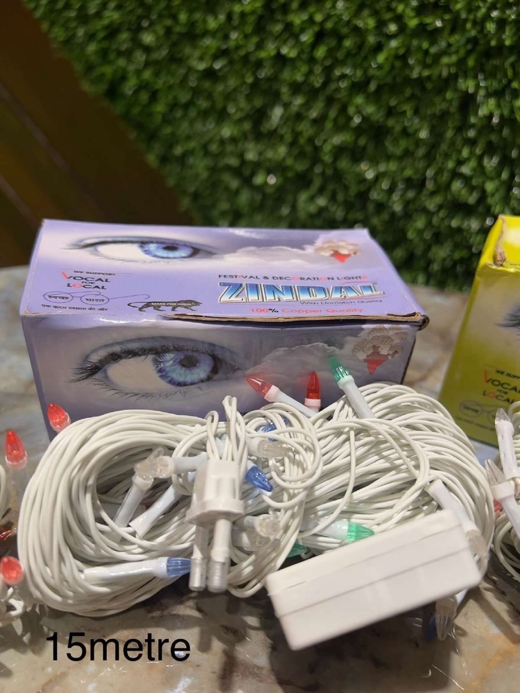 15m White Multi LED String Light