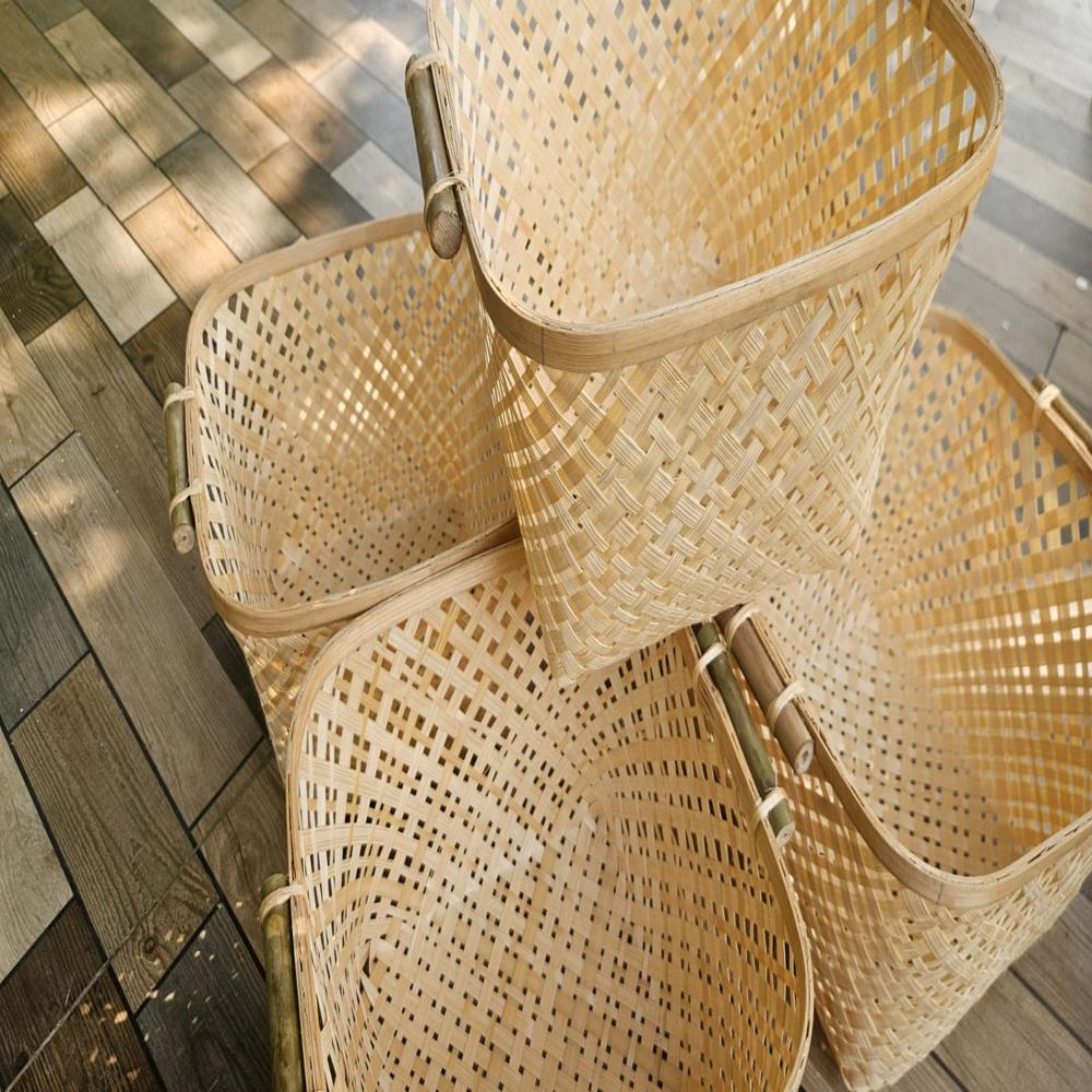Bamboo Handle Basket - Size: 10