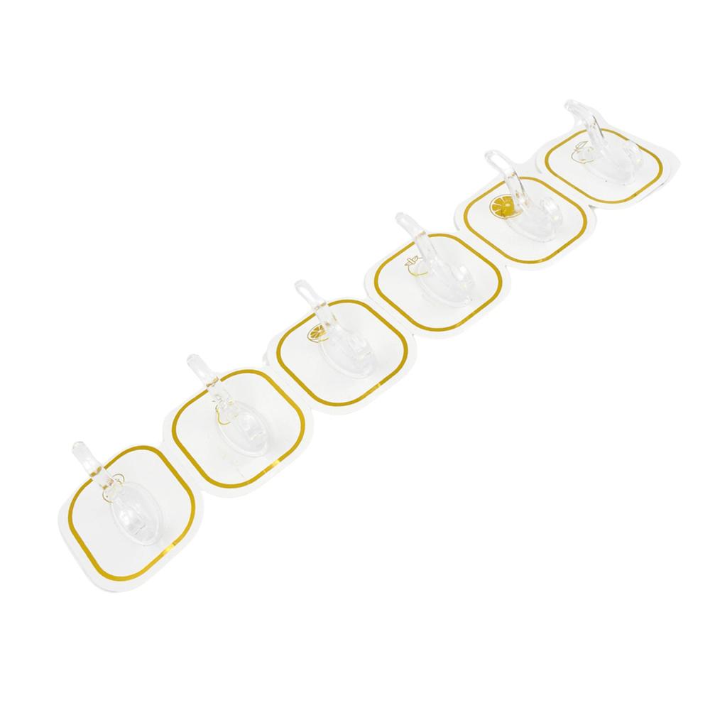 Transparent Adhesive Wall Hook (6 Pcs Set) - Color: Home & Kitchen