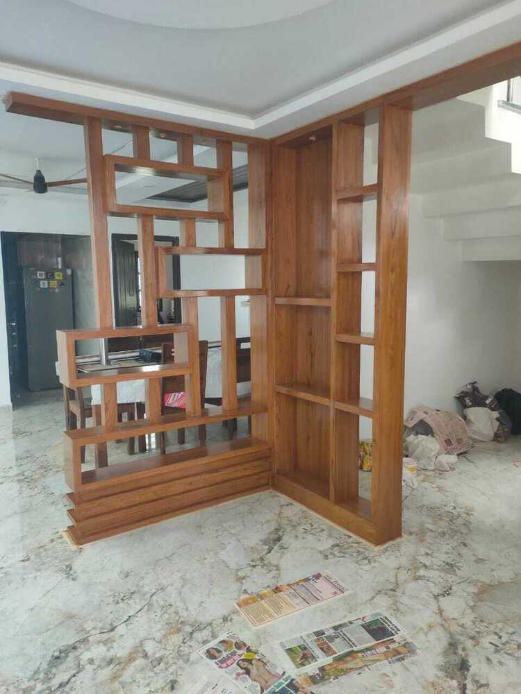 Wooden Geometric Room Divider Partition And Display Rack