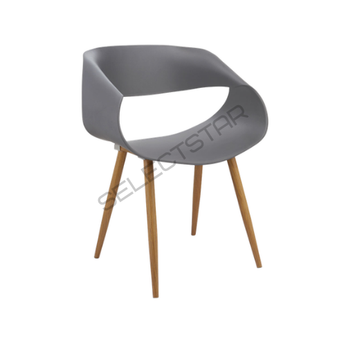Tulip Metal Frame Cafe Chairs - Color: Grey