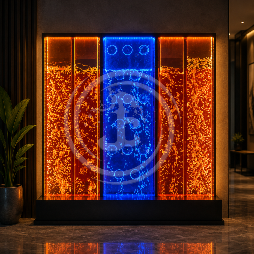Malaysian Acrylic Bubble Wall - 4ft Height X 2ft Width | Therapeutic Indoor Fountain, Low Maintenance, Tranquil Visual Experience