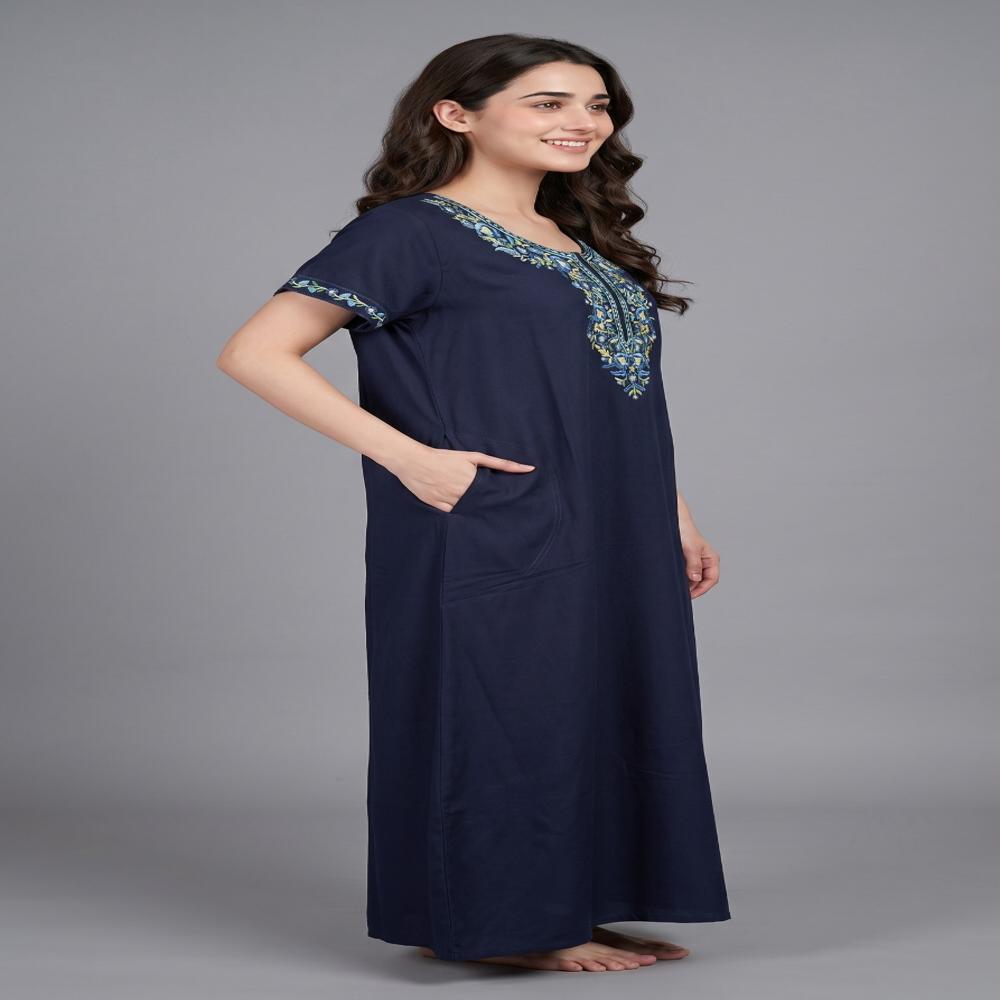 Women's Premium Kashmiri Embroidered Alpine Nighty