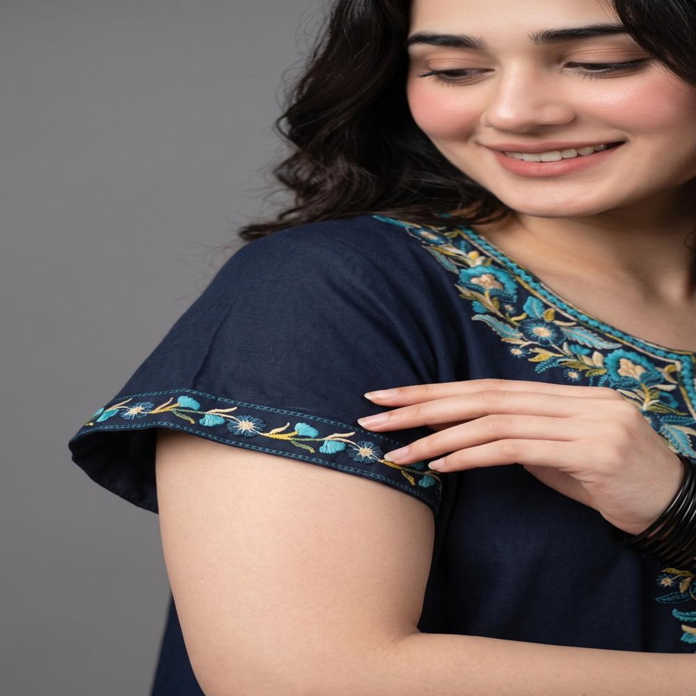 Women's Premium Kashmiri Embroidered Alpine Nighty