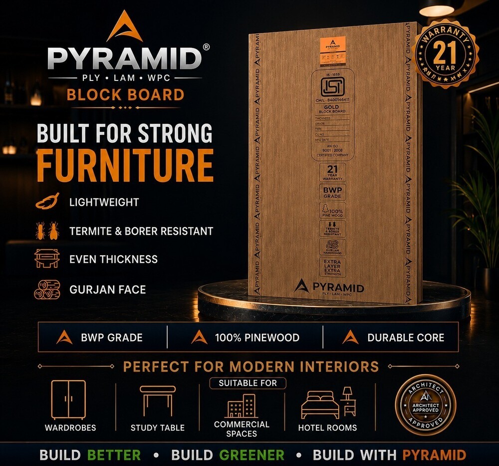 Pyramid Block Board Gold - Density: 650 Gram Per Cubic Centimeter(G/Cm3)
