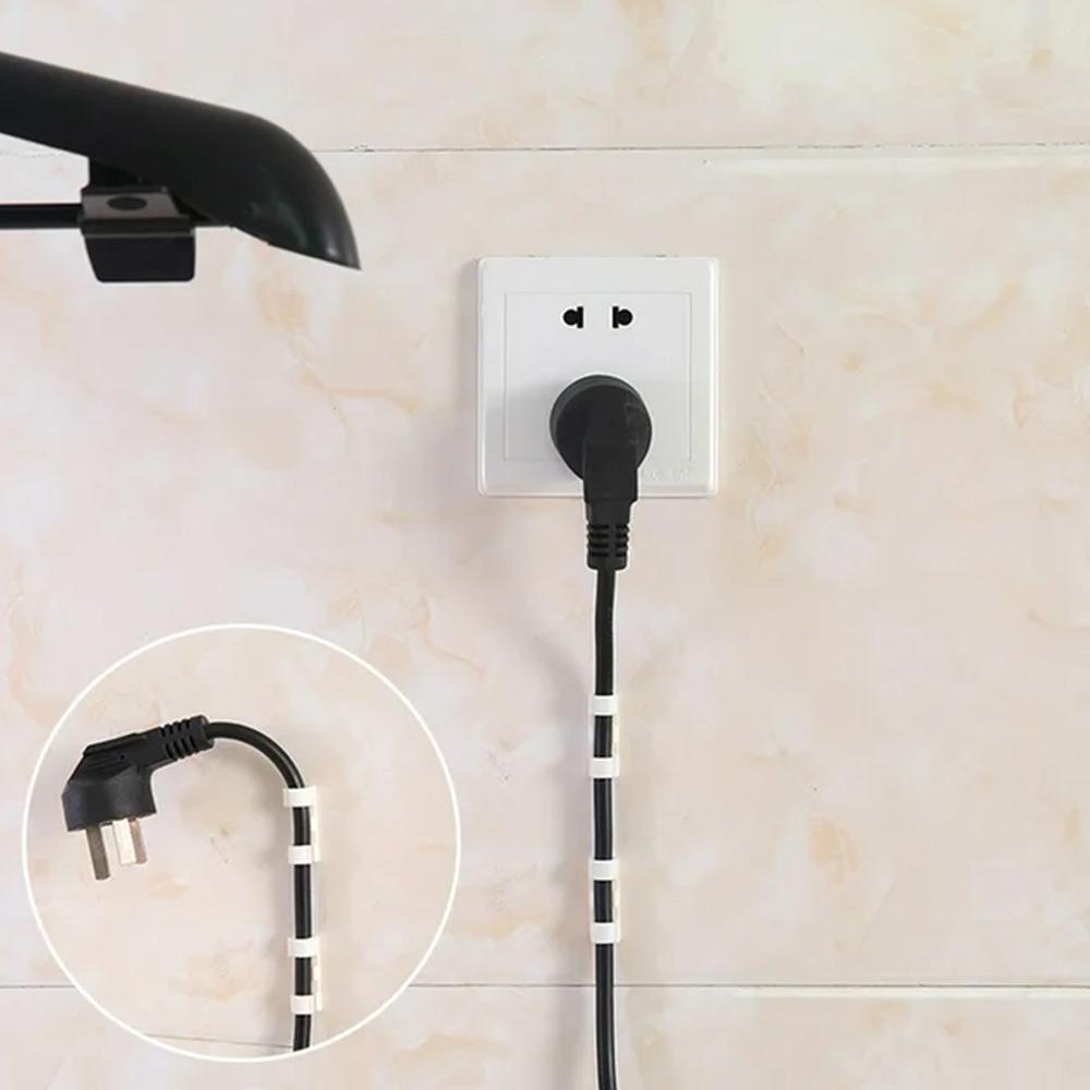 Plastic Cable Clips Strong Adhesive Wire Organizer for Home, Office & Car (20 Pcs)