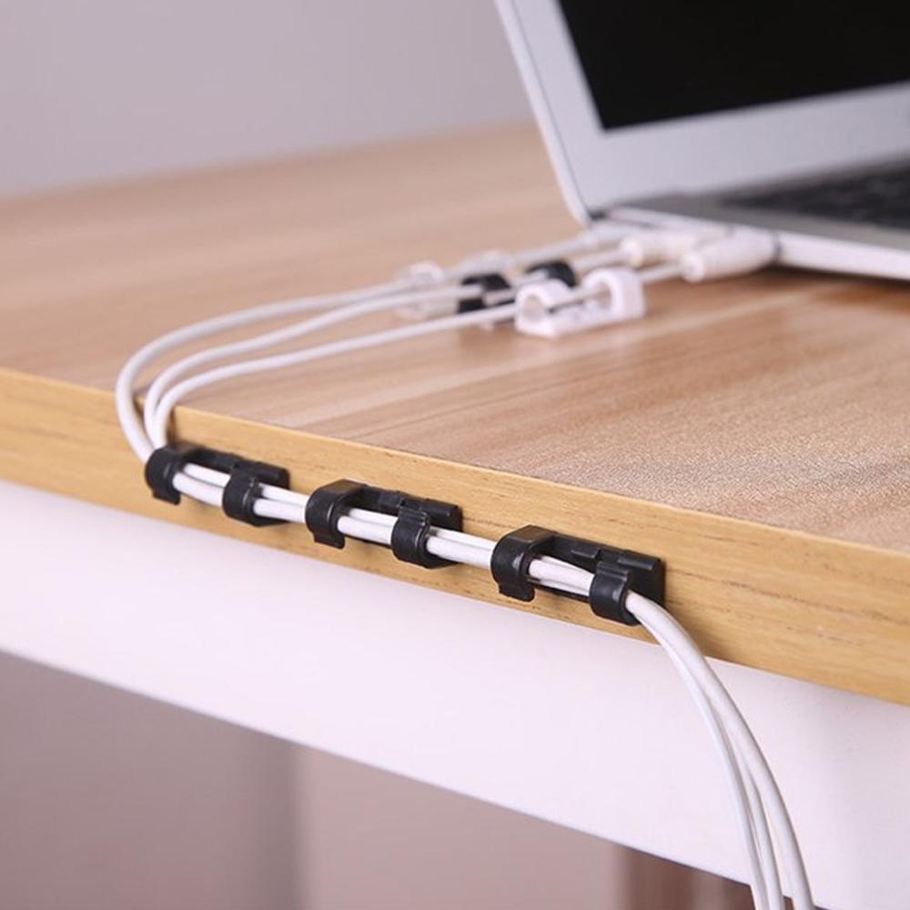 Plastic Cable Clips Strong Adhesive Wire Organizer for Home, Office & Car (20 Pcs)