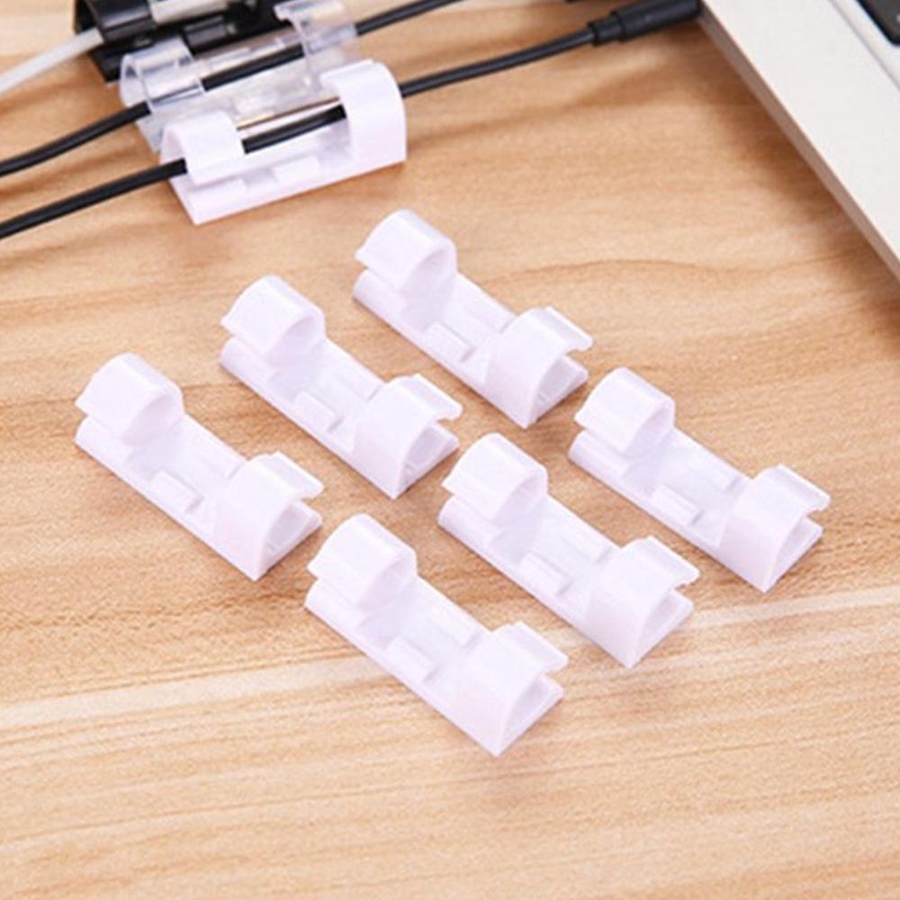 Plastic Cable Clips Strong Adhesive Wire Organizer for Home, Office & Car (20 Pcs)