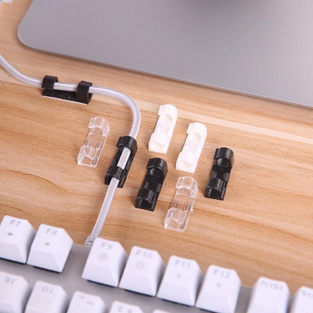 Plastic Cable Clips Strong Adhesive Wire Organizer for Home, Office & Car (20 Pcs)