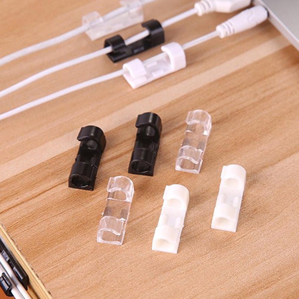 Plastic Cable Clips Strong Adhesive Wire Organizer for Home, Office & Car (20 Pcs)