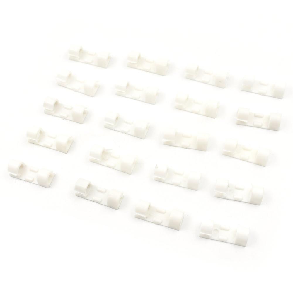 Plastic Cable Clips Strong Adhesive Wire Organizer for Home, Office & Car (20 Pcs)