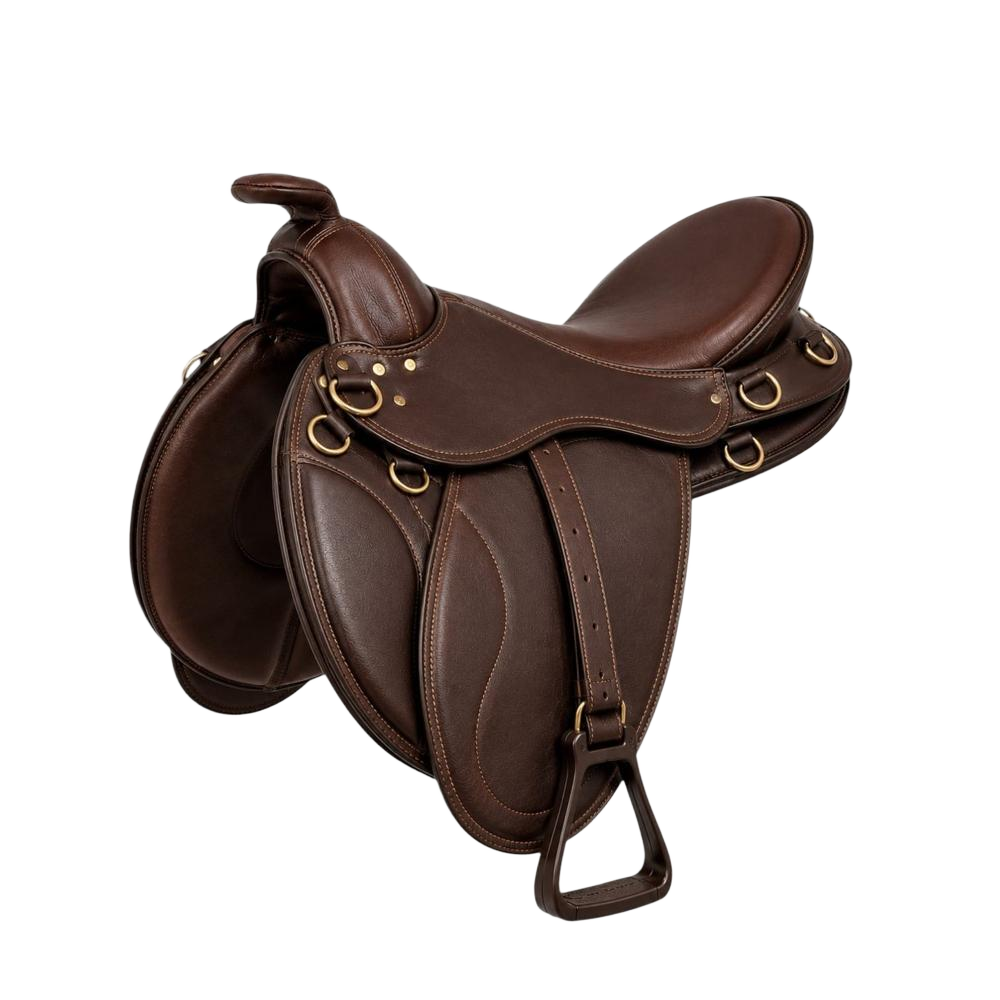 Premium Brown Leather Endurance Saddle - Size: All Size Available