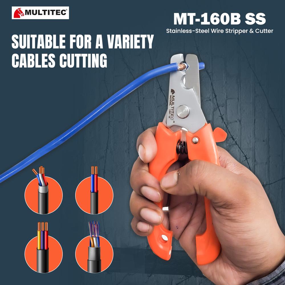 Stainless Steel Wire Stripper And Cutter 160b - Color: Orange