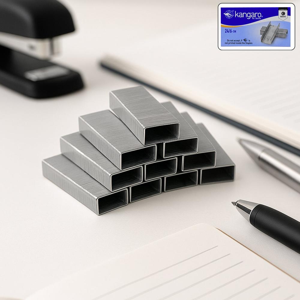 Kangaro 24/6-1M High-Quality Staples Durable Steel Pins - Color: Office Products