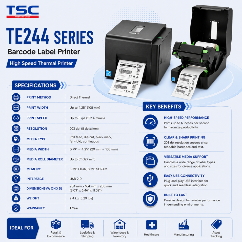 TE244 Barcode Label Printer