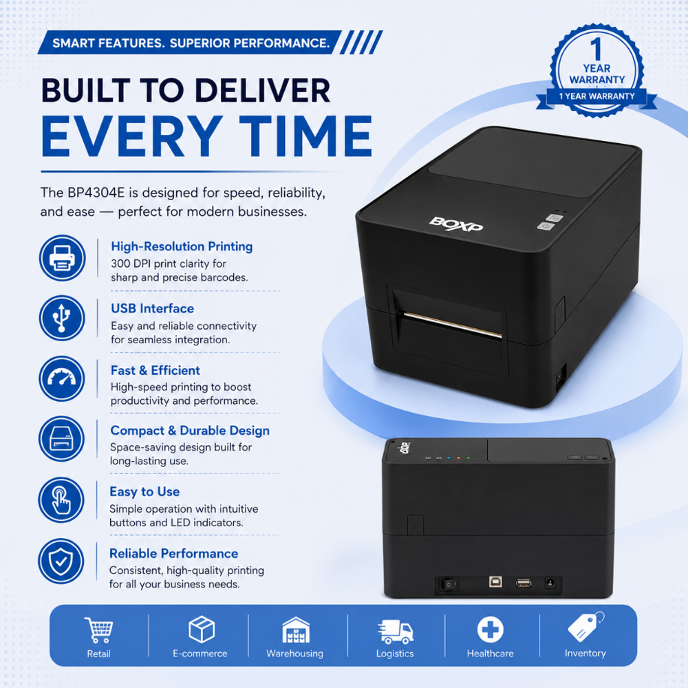BP4304E 300 DPI Thermal Barcode Printer