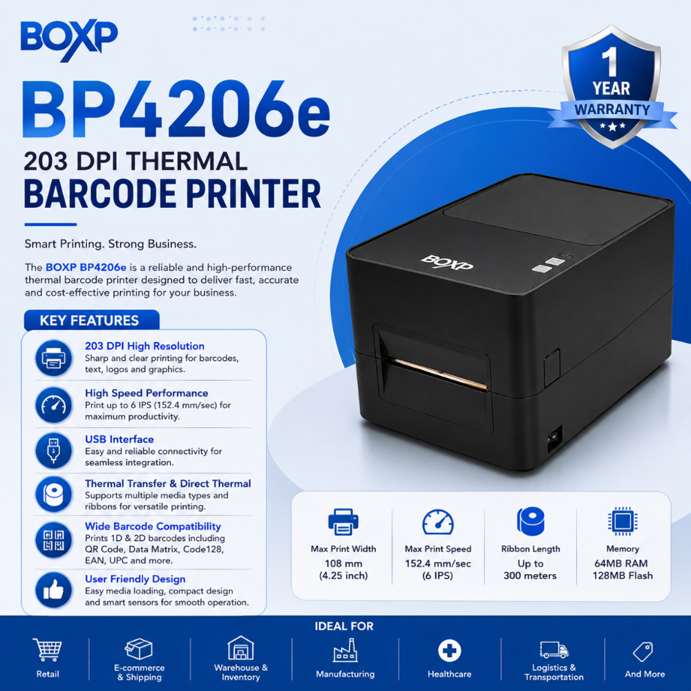 BP4206E 203 DPI Thermal Barcode Printer 