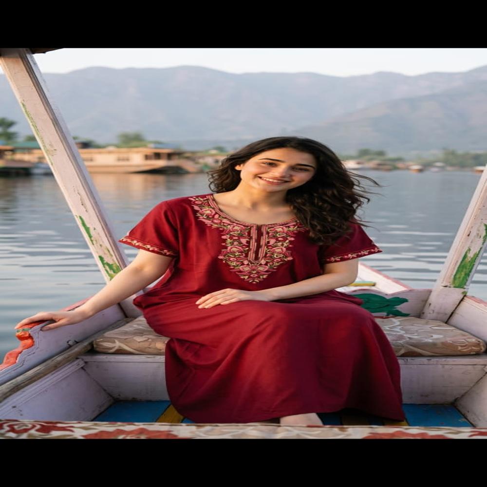 EVOLOVE Premium Kashmiri Embroidered Designer Nighty