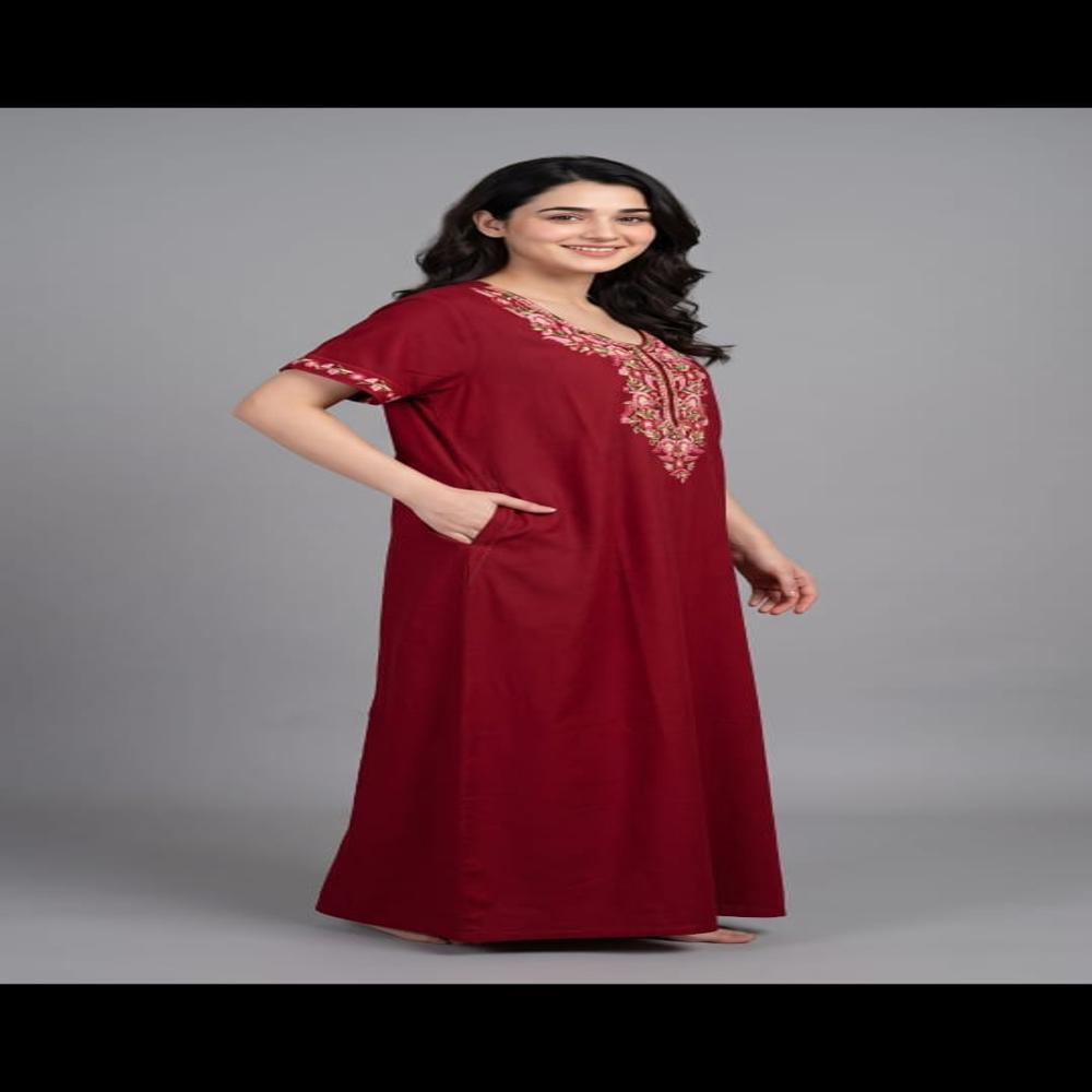 EVOLOVE Premium Kashmiri Embroidered Designer Nighty