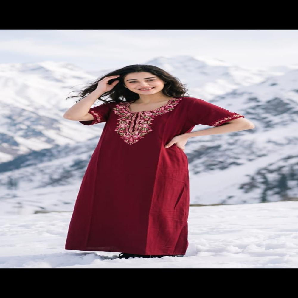 EVOLOVE Premium Kashmiri Embroidered Designer Nighty
