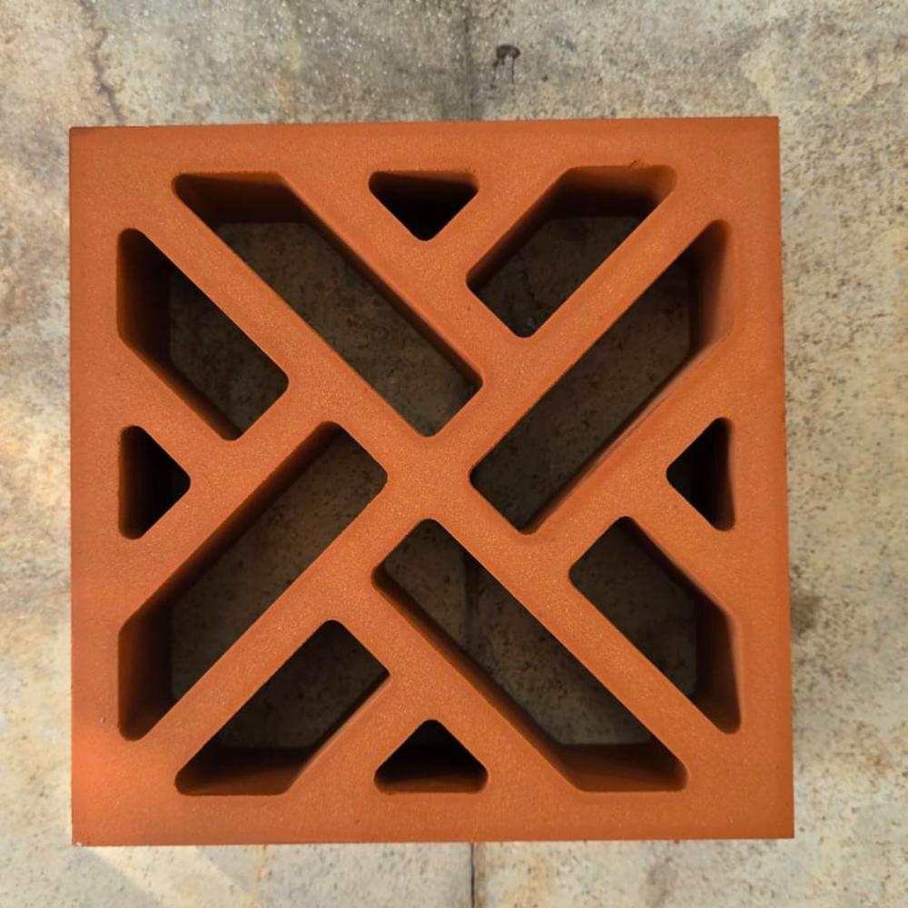 Teracotta Zebra 2 Clay Jali Breeze Block - Diameter: 205X205X63 Millimeter (Mm)