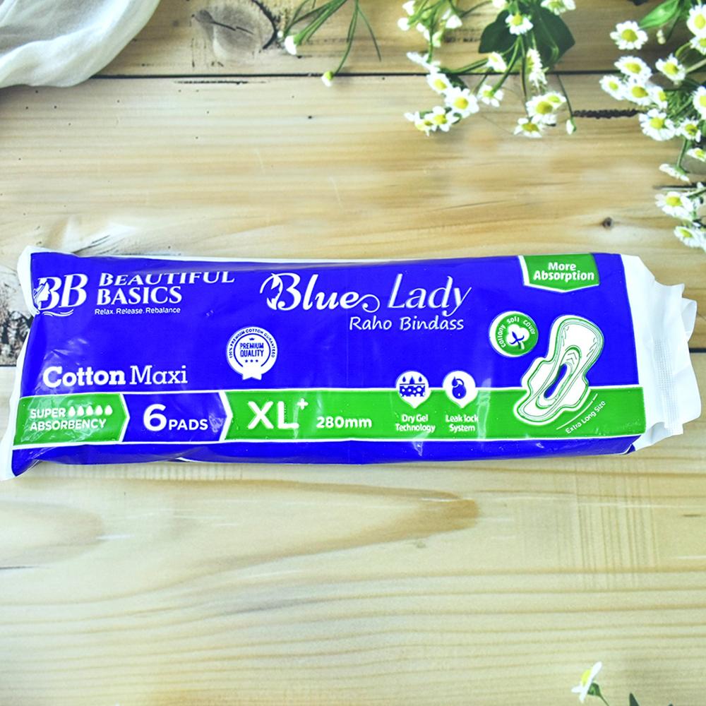 Beautiful Basics Blue Lady Sanitary Pads Xl 280Mm (6 Pc) - Age Group: As Per Product Requirement