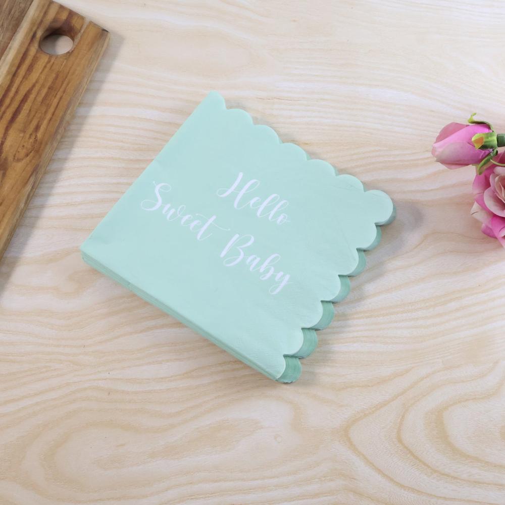 Hello Sweet Baby Party Paper Napkins (31 X 31 Cm / 24 Pc) - Color: Mixed Material