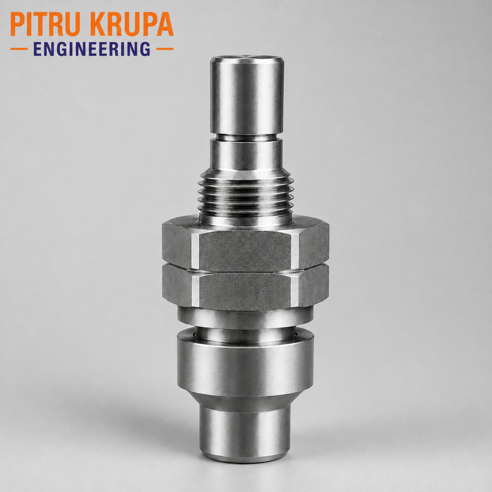 Precision Cnc-Turned Threaded Fitting - Color: Silver