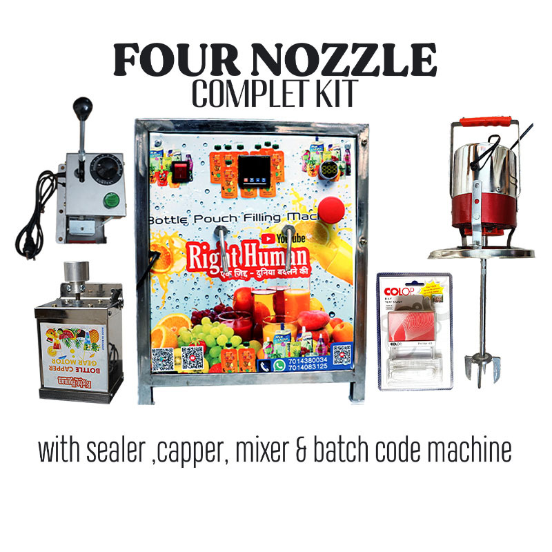 Four Nozzle Complet Kit With Mixer Sealer And Capper