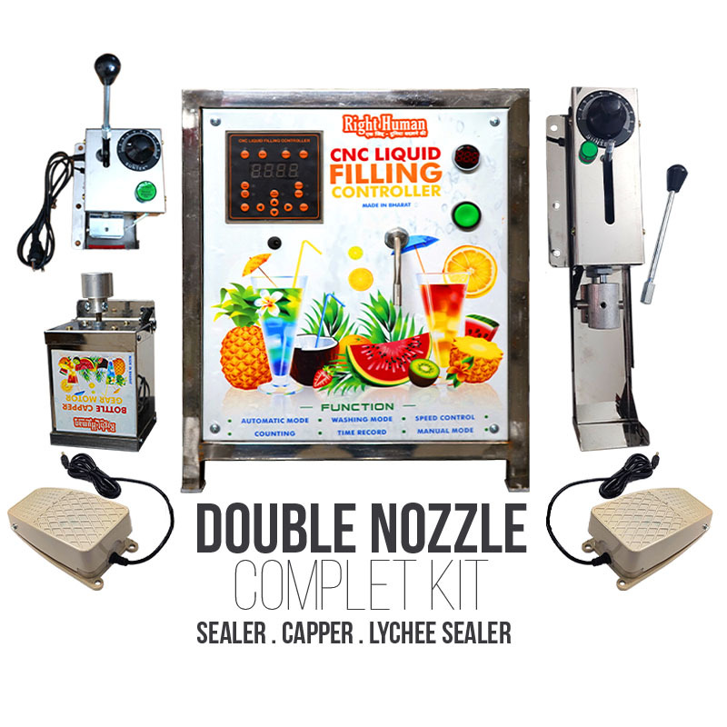 Double Nozzle SS Body with AI Machine With Sealer Capper & Lychee sealer